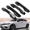 4Pcs Glossy Black Car Exterior Door Handle Cover Trim For Honda Civic -2025