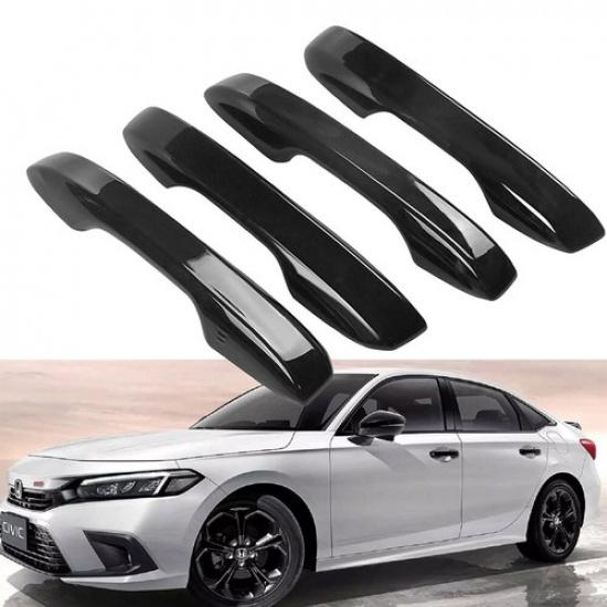 For Honda Civic   2024 2025 Glossy Black Car Exterior Door Handle Cover