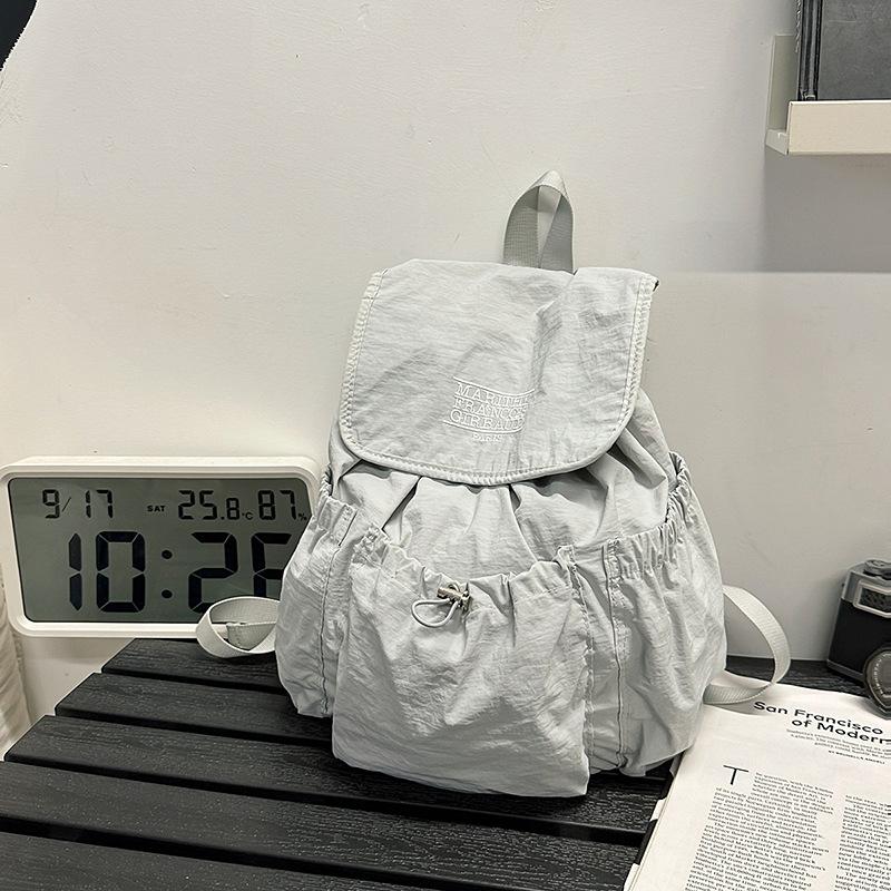 

Рюкзак Досуг Большой Вместимости Нейлон Легкий Путешествия Студенческий Универсальный Нишевый Новый Школьный Рюкзак на Шнурке светло-синий