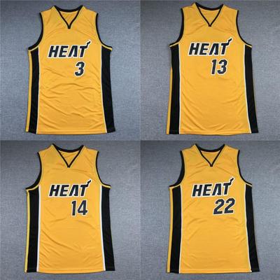 Heat Yellow Basketball Jersey Version 3#13#14#22# Embroidered Uniform