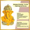 Gold Plated Ganesha with Mango Terracotta Work - 3.5 Inch Height for Home Decor/Office Desk/Car Dashboard