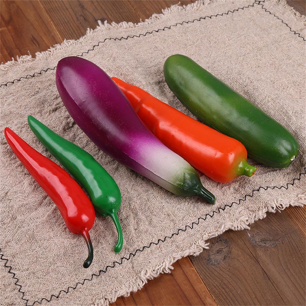 6Pcs Atificial Vegetable Models Realistic Simulation Vegetable Kitchen Food Toy Photography Props for Decoration Display
