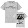 Music Fashion Film Tshirts Unisex Letter Graphic T-Shirt Crew Neck Short Sleeve Vintage Retro Clothing