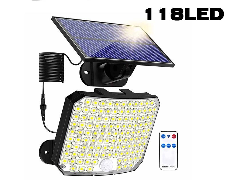 1PC 192 LED Split Solar Light Outdoor Waterproof with Motion Sensor Floodlight Remote Control 3 Modes for Patio Garage Backyard