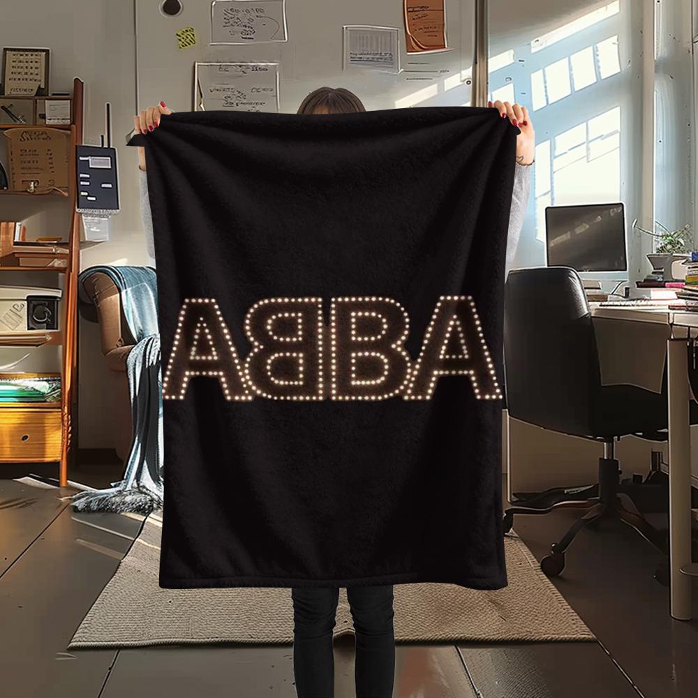 1 Stück ABBA Aufdruck Flanelldecke, Hohe Qualität, Bequem für alle Jahreszeiten, Heimdekoration, Wärme und Komfort, Perfekt für Weihnachtsgeschenke