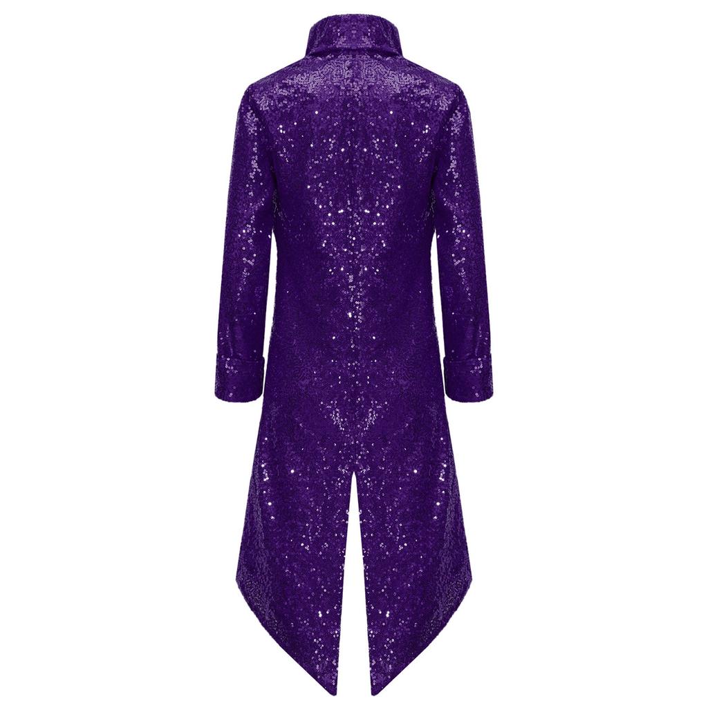 Chlapecký steampunkový frak gotický viktoriánský dlouhý kabát flitry bunda středověký halloweenský kostým frock coat outfit