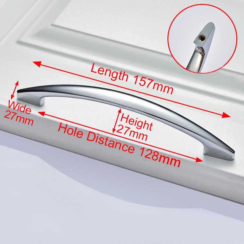 NAIERDI Bright chrome Handles Kitchen Cabinet Handles Solid Drawer Knobs Silver Cupboard Door Wardrobe Pulls Furniture Handle