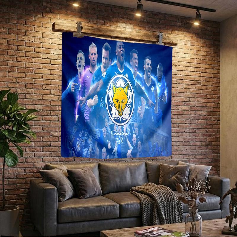 Leicester Football Club Crest Tapestry Playroom Tapestry, Accessories for Bedroom,Livingroom, dormitory Room Wall Decor Fan Birthday Gifts
