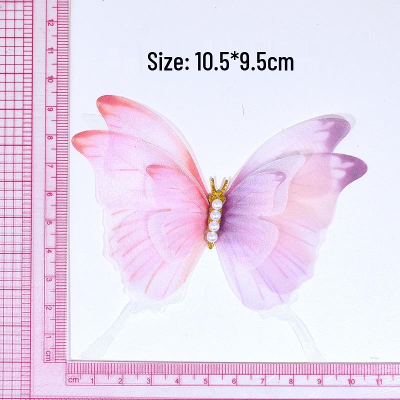 3D Gauze Pearl Butterfly Hair Clip for DIY Ancient Style Accessories