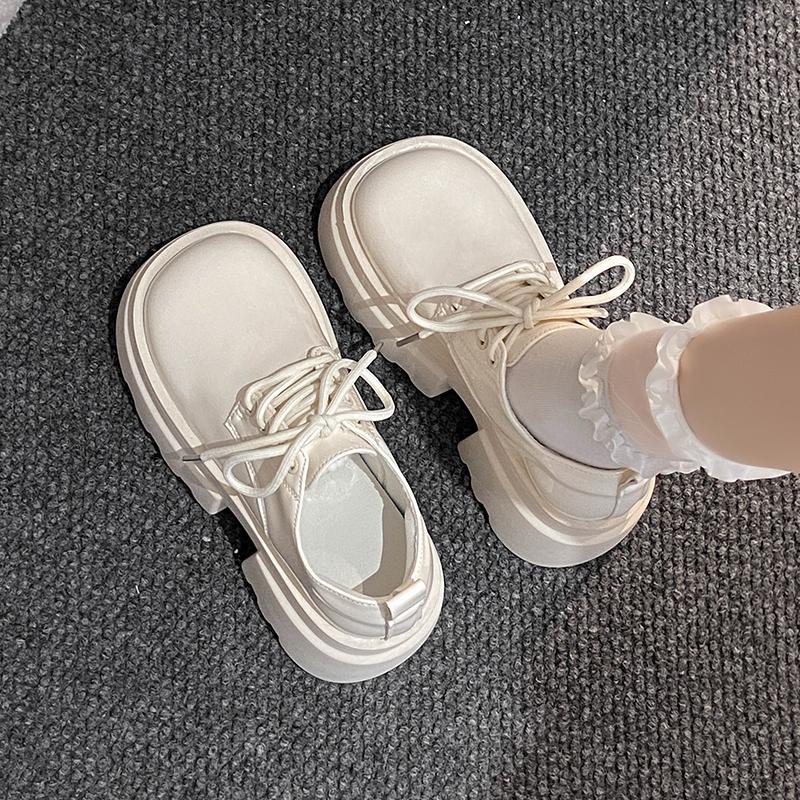 Fashion Aphixta 7.5cm Square Heel Ankle Boots Patent Leather Sneakers Women's Shoes Chunky Sole Lace Up Black Boots Shoes Women