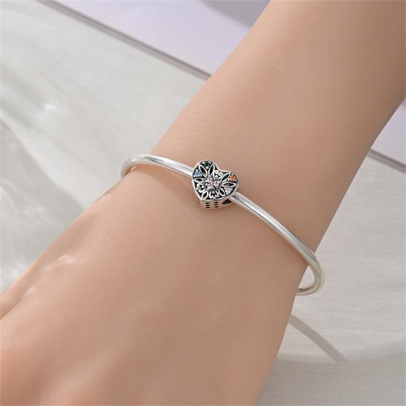 Original New In Various Patterns Heart Shape Charm Beads Fits Bracelets Bangle Necklace For Women Luxury Diy Jewelry Fine Gifts