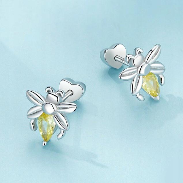 Fraise Bee Earrings S925 With Cubic Zirconia