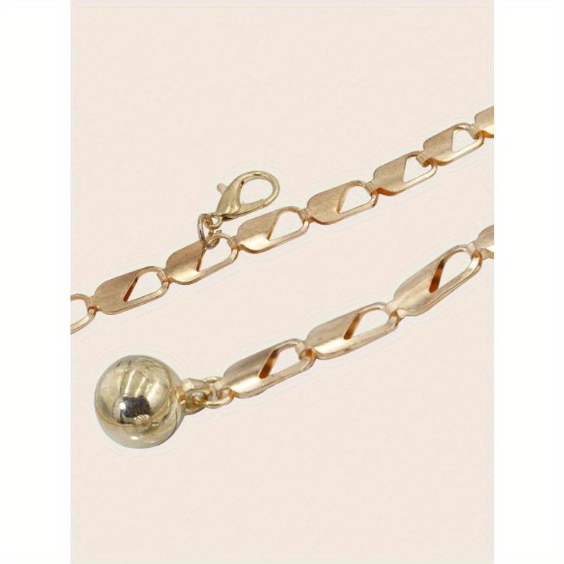 1pc Stylish Zinc Alloy Chain Waist Belt, Gold/Silver Color, Versatile Metal Waist Chain To Match Dress, Skirt, Pants, Suitable For Valentine's Day