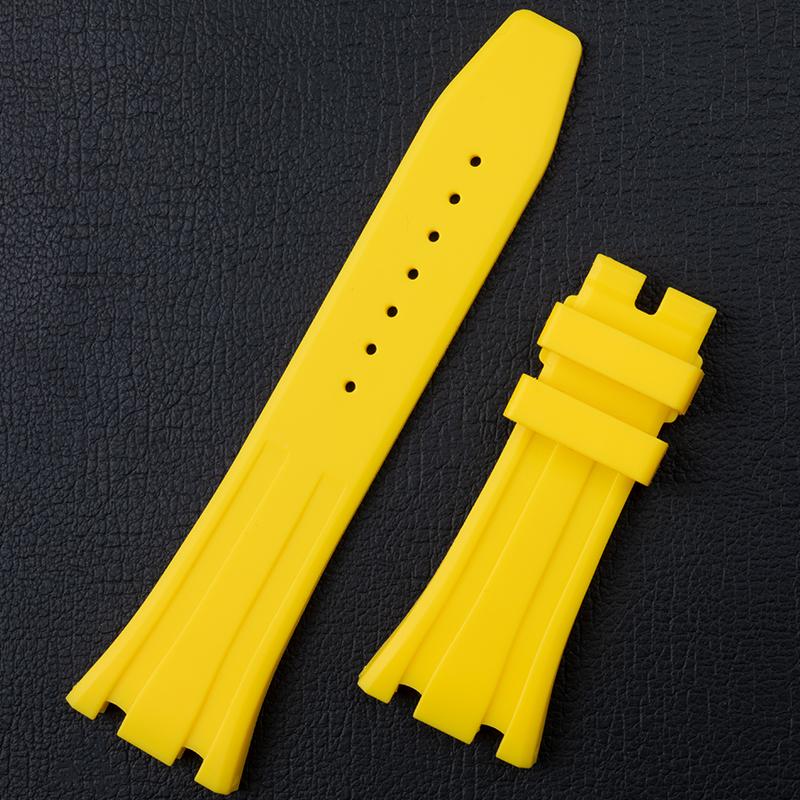 Soft Rubber Quality 26mm Width Watchband For 41mm Dail AP Strap For Audemars Belt Piguet Watch Band 15400/15500 Fold Buckle