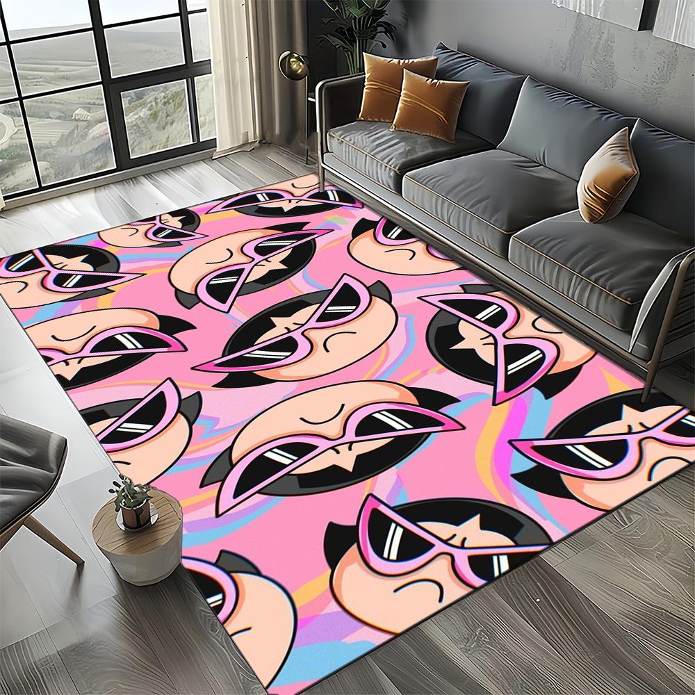 27 Style New Kawaii P-Powerpuff Girl Cartoon Carpet Rug for Living Room Bedroom Home Sofa Decoration,Kid Play Non-slip Floor Mat