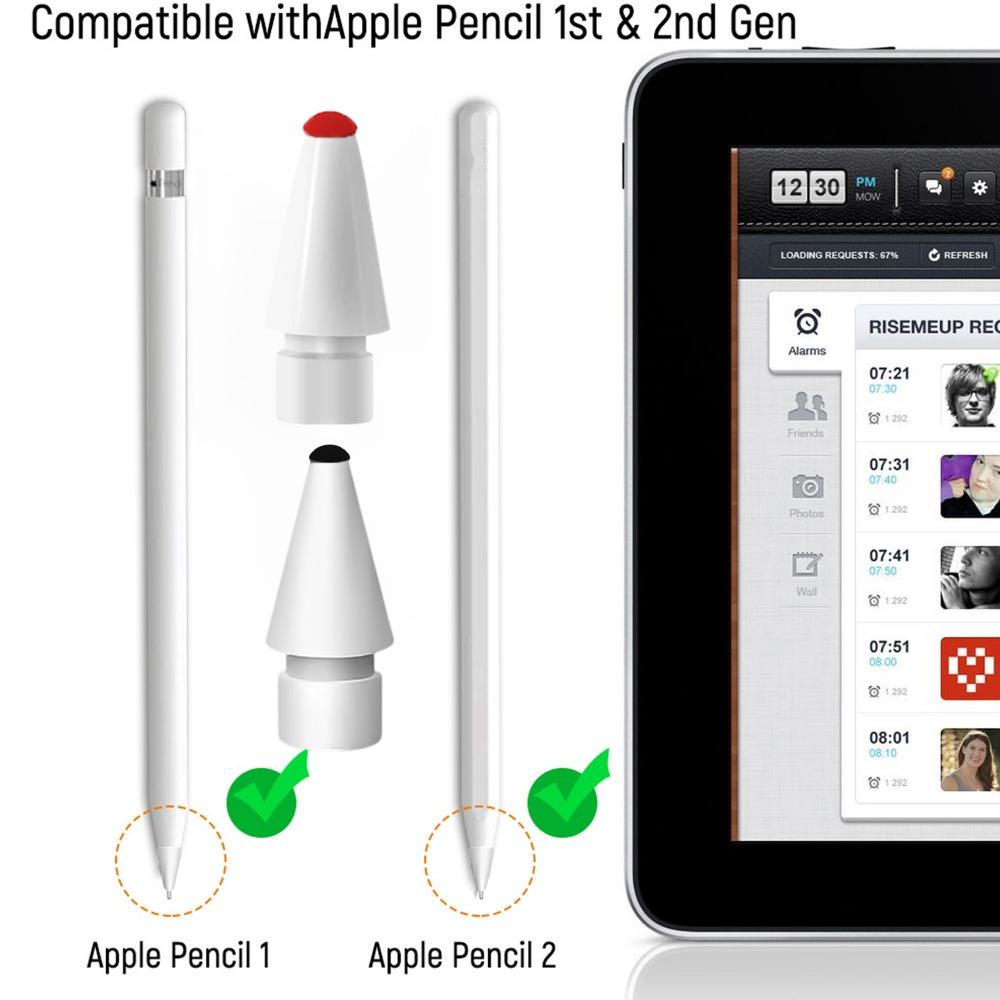 Replacement Flocked Pencil Tips for Apple Pencil 1 2 Pro Tablet Stylus Soft Mute Pen Nib Wear-Resistant for IPad Pencil Stylus