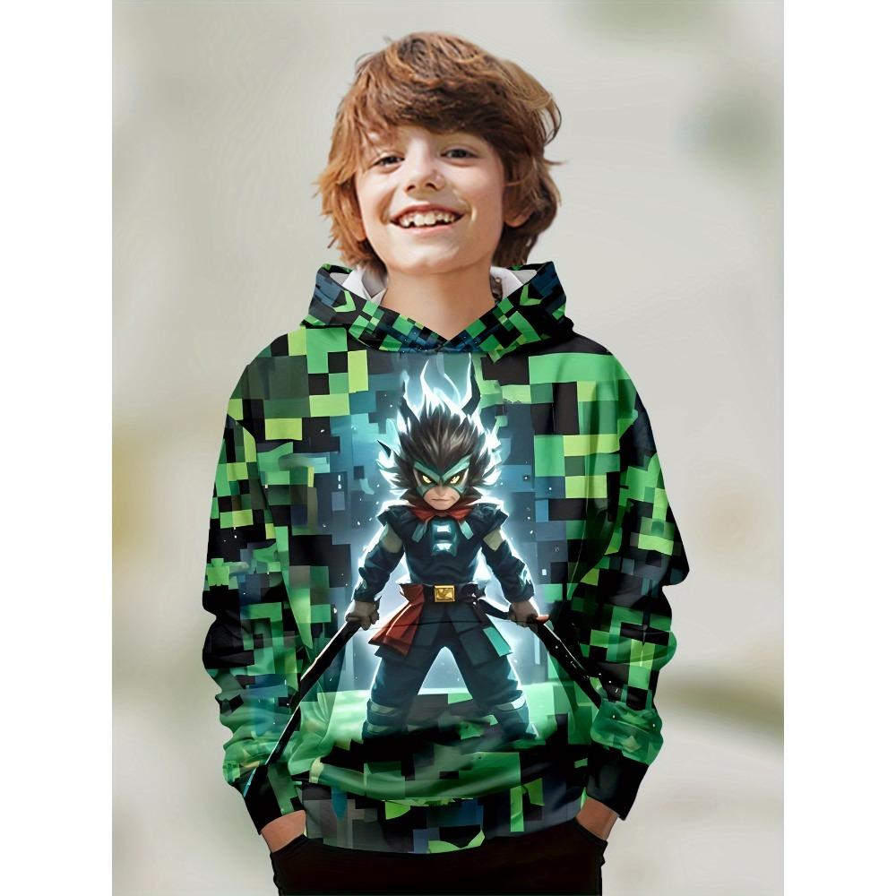 Boys' 3D Christmas Graphic Hoodie Long Sleeve Tops Casual Polyester Hoody Fall Spring Outerwear Sweatshirt Children's Clothing
