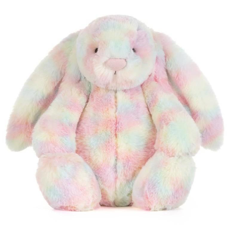 Plüsch-Osterhase mit Blumenohren – Kreativer Kuschelhase mit Ohren im Blumenmuster, Weiche Niedliche Puppe für Kinder