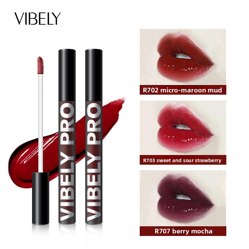 VIBELY Little Black Mirror Mirror Air Lip Glaze Watery Black Tube Moisturising Nourishing Mirror Gloss Lip Gloss Lipstick