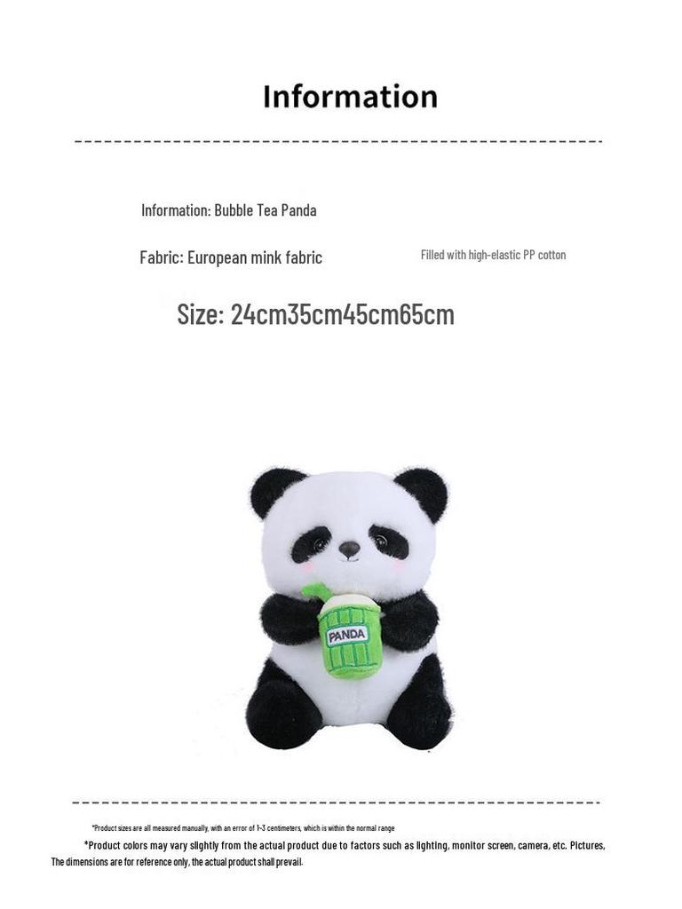 Entzückendes Panda Milchtee Plüschtier Kissen für Mädchen und Kinder