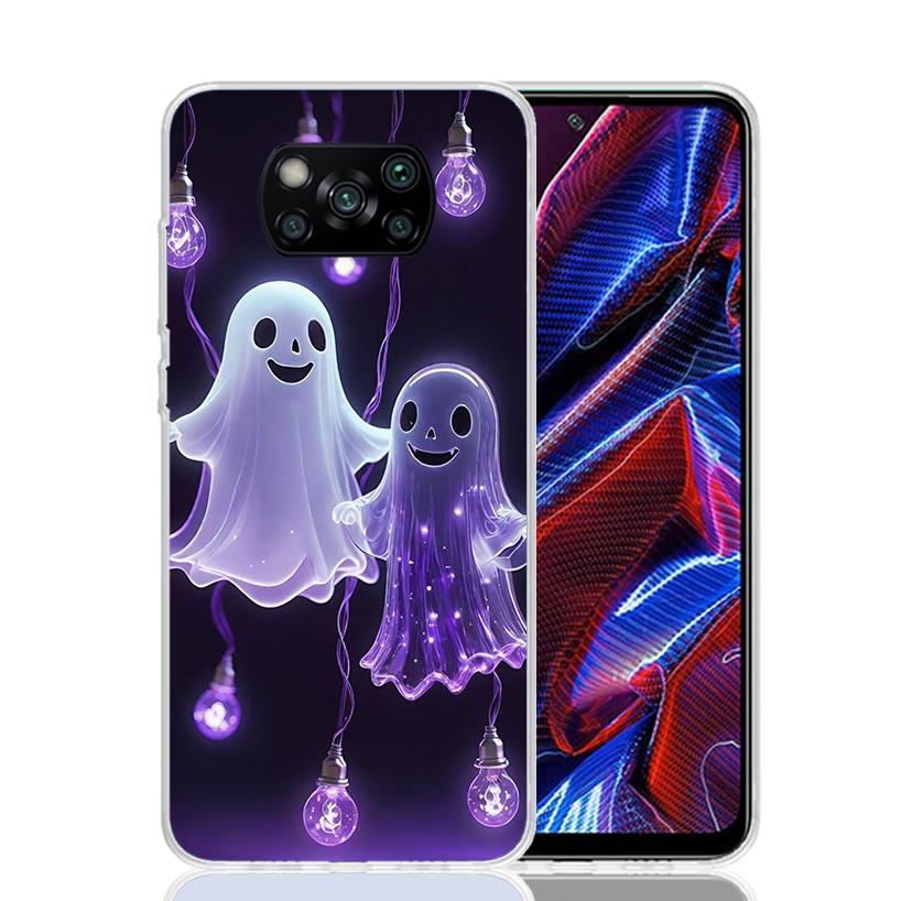 

Cute Halloween Ghost Phone Case For Xiaomi Poco X7 X6 X5 Pro F7 Ultra Redmi 15C 15 13 13C 12 12C 10 10A 10C 9 9A 9C 9T Cover Poc Xiaomi Poco X6 Pro