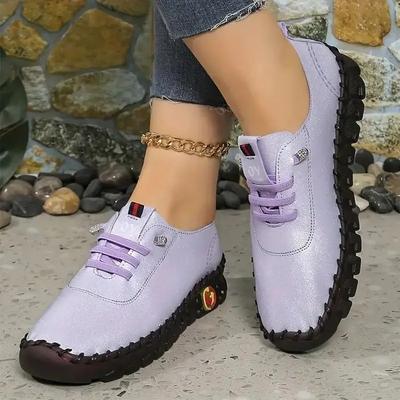 Fashion Women Loafers PU Leather Oxford Soft Sole Flats Casual Ladies Non-Slip Comfortable Mom Shoes Fashion Sneakers Zapatos De Mujer