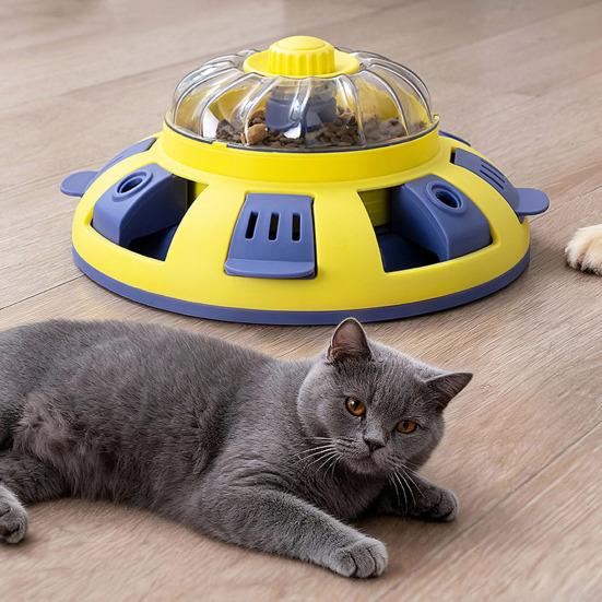 Dispensador de Premios para Mascotas Alimentador Lento Ajustable Perros Juguete de Rompecabezas Interactivo Estimula el Instinto de Búsqueda de Comida para Gatos Entrenamiento Y Enriquecimiento