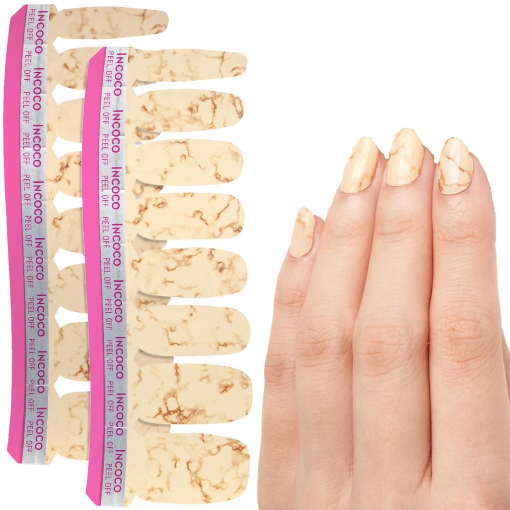 INCOCO Nail No Curing Just Stick Perfect for and "Rocky Road" Stickers, Required, On, Beige, Quick-Drying, Manicures, Pedicures, Self-Nails
