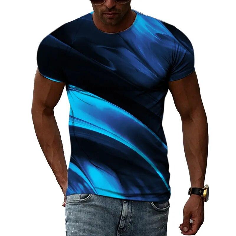 New 3D Graffiti Hip Hop Harajuku Ptinted Men T-shirts Summer Fashion Casual Street Style Tee Trend Personality Short Sleeve Tops