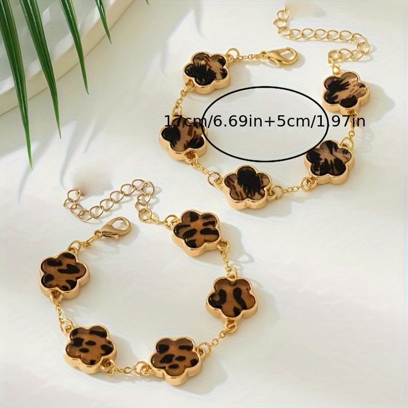 1pc  Patchwork Clover Flower Bracelet, Elegant Gorgeous Yet Minimalist Fashion Design, Suitable For Women, Ideal For Date Night