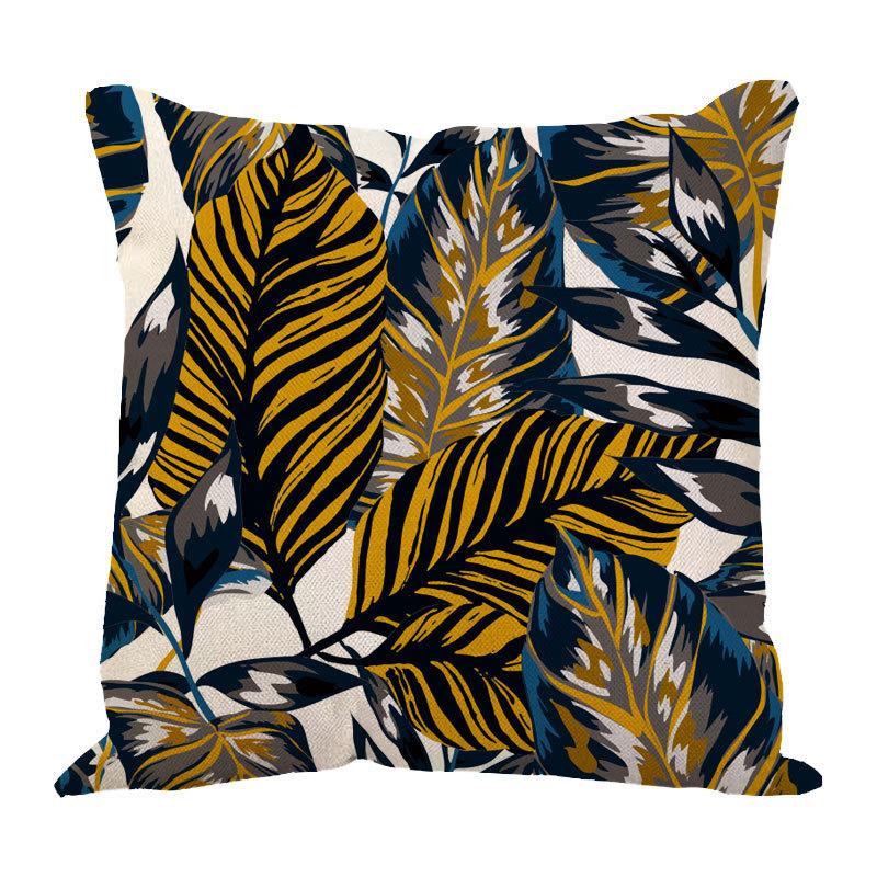 Linen Pillowcase Ins Tropical Plants Home Decoration Supplies Nordic Green Plants Design Sand Cushion Cover