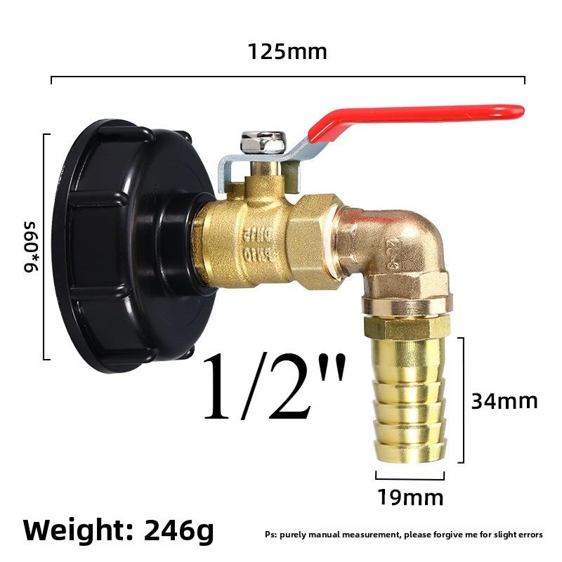 IBC Tank Brass Tap Adapter S60X6 Thread 10mm Garden Hose Connect Faucet Tank 1000 Liter IBC Tank Valve Fitting