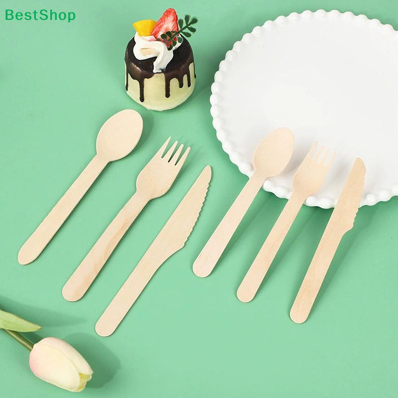 Disposable Wooden Cutlery Set Eco-Friendly Forks, Spoons & Knives
