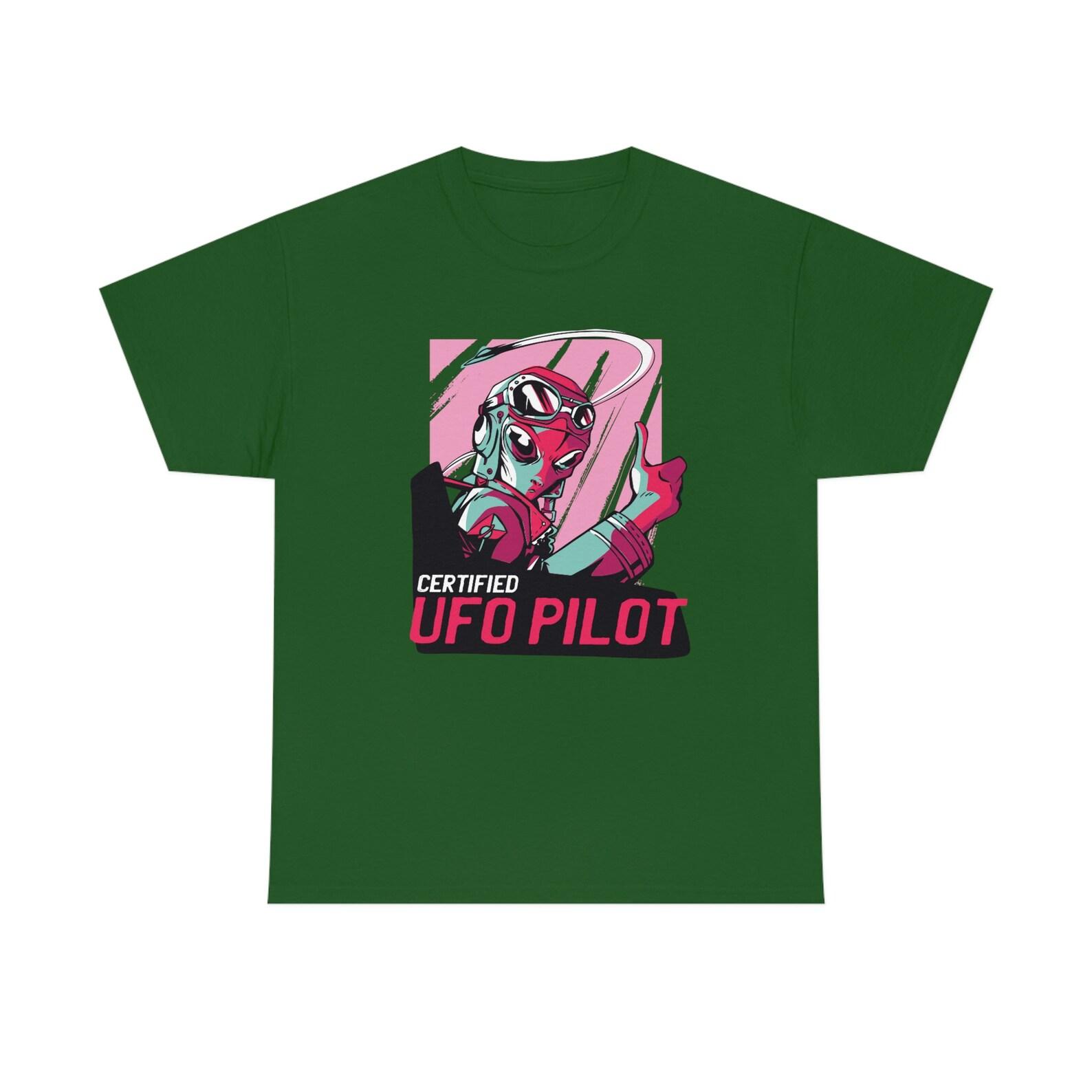 Certified UFO Pilot - Full Front & Back Gildan Unisex Heavy Cotton Tee 130