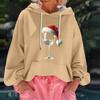 Women's Christmas Print Loose Casual Long Sleeve Hooded Sweatshirt