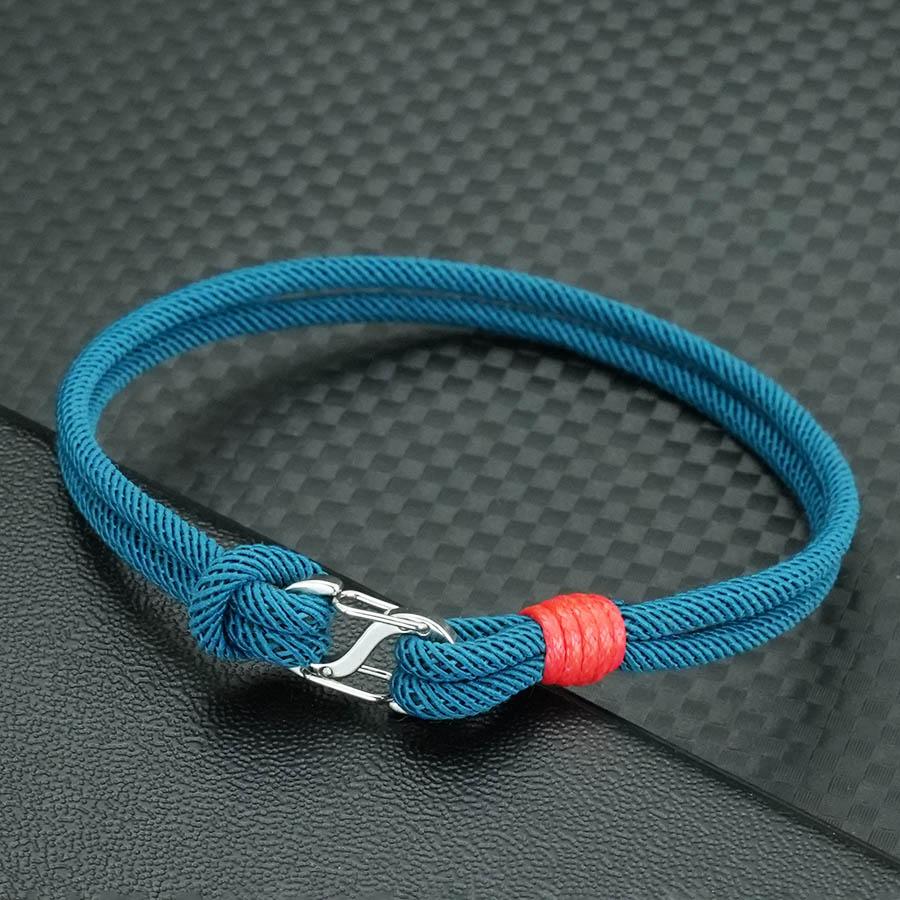 New 7 Colors Grade A 3mm Rope Bracelet Men Women Stainless Steel Connection Buckle Fabric Braslet Leisure Versatile Accessories