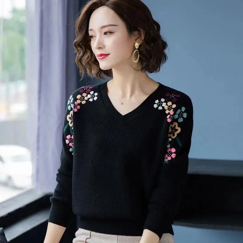 Damenpullover Herbst Winter Strickpullover V-Ausschnitt Slim Fit Bottoming Shirt Solide weiche Strickpullover Basic-Pullover