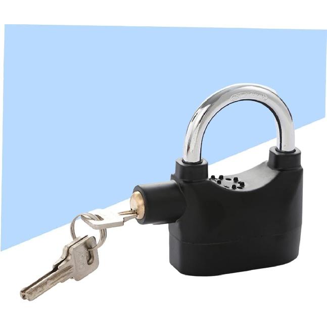 Anti-Rust Lock with Siren Road Bike Lock Heavy Duty Bike Lock Trampoline for Toddlers Motorcycle Lock Alarm Scooter Lock Bike U Lock Alloy Padlock