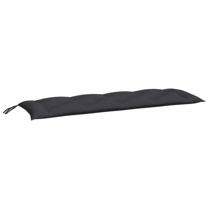 VidaXL Lot de 2 Coussins de Banc de Jardin, Revêtement de Banc avec Jeux de Cordes, Coussin d'Extérieur Imperméable, Noir 361704