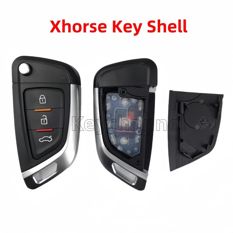 Keychannel 1pcs 3 Buttons VVDI Car Key Shell Xhorse Wire Remote Shell Flip Key Case for Xhorse XKKF02EN Remote Replacement Shell key shell