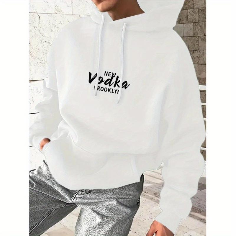 

Men s Relaxed Fit Hooded Sweatshirt, Breathable & Versatile, Suitable for Work From Home XXL білий