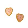 Pink Love Earrings Temperament Heart-Shaped Flower Stud Earrings Temperament Elegant Silver Needle