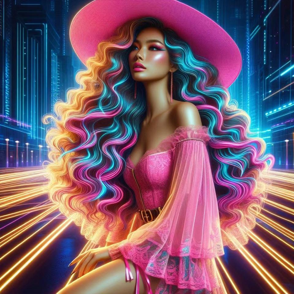 5DDIY Diamond Embroidery Fashion Sexy Women's Painting Mosaic Jewelry Cross Embroidery Round Hat Girl Home Decoration