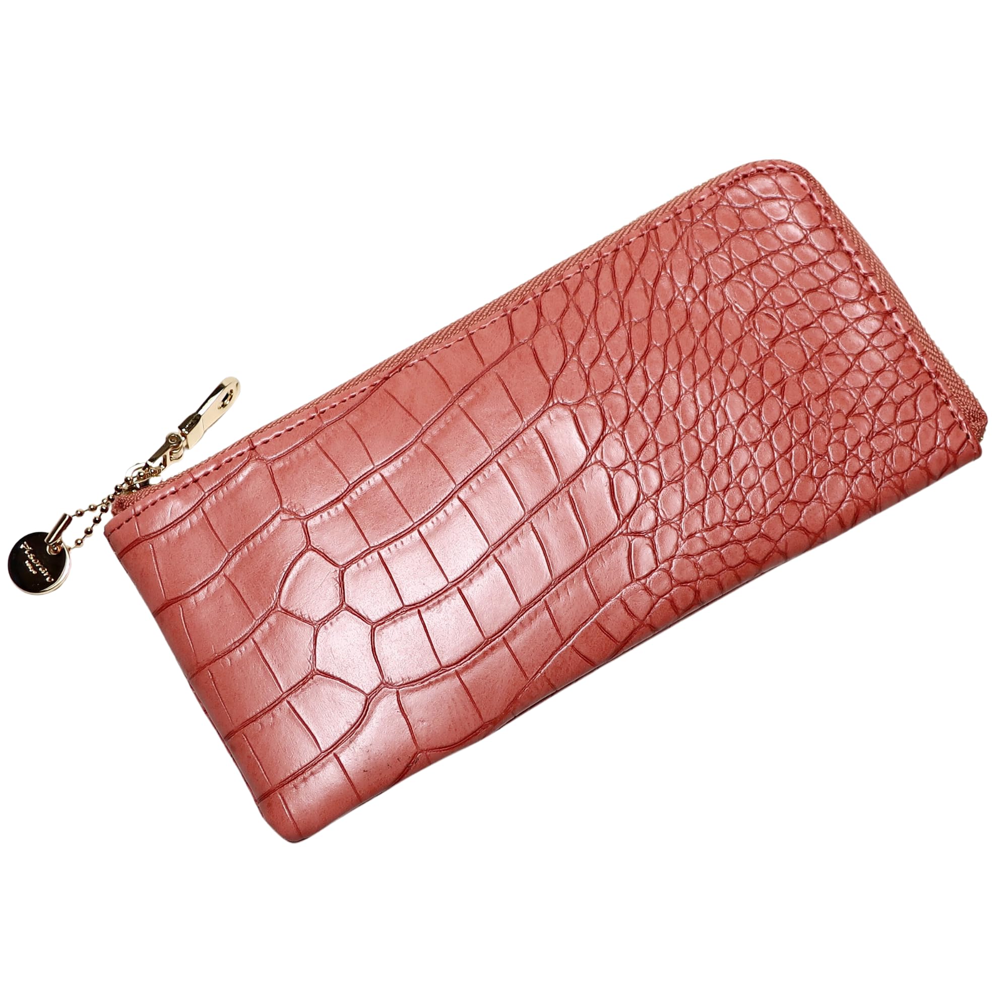 

Pisoraro Long Crocodile Zipper Slim PR153 Wallet, Embossed, Pink, L-Shaped Closure, Design, S/PINK