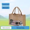 Waterproof Jute PVC Patchwork Tote Bag with Customizable Design