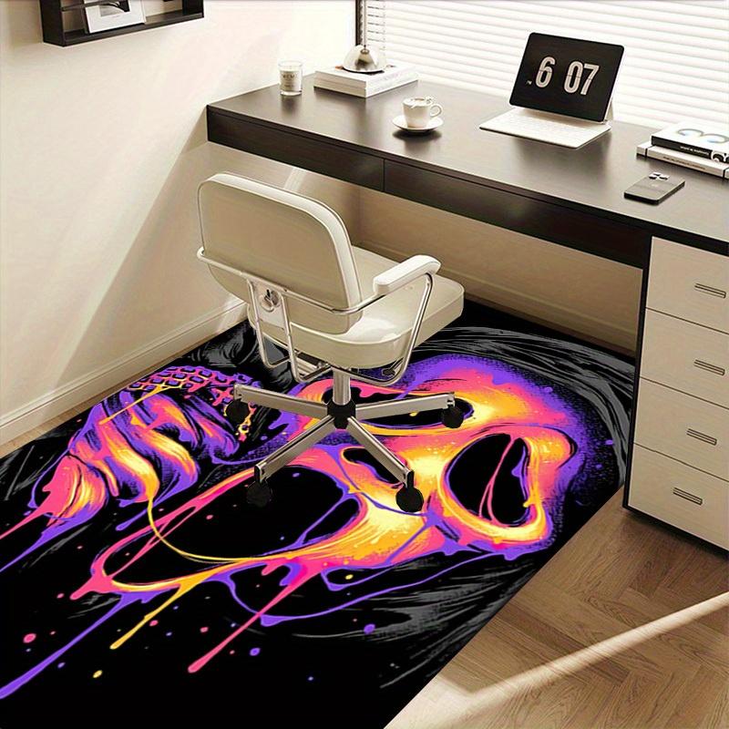 Alfombra de Oficina Cara de Fantasma Alfombra de Entrada Suave de Poliéster Lavable Antideslizante Lavable a Máquina Interior Ca