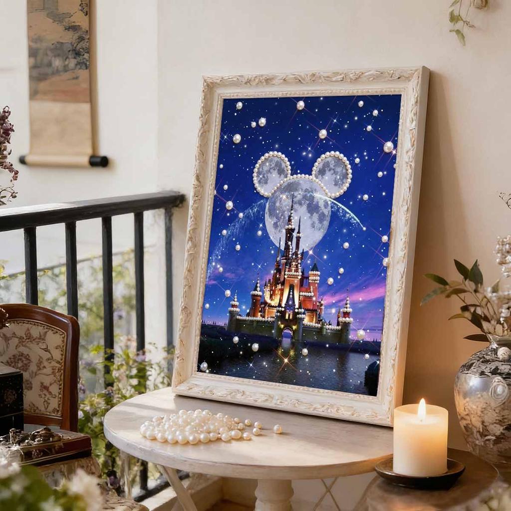 Disney Mickey and Minnie Castle DIY Painting Set Gift Home Decoration Artificial Gemstone Painting Picture Art