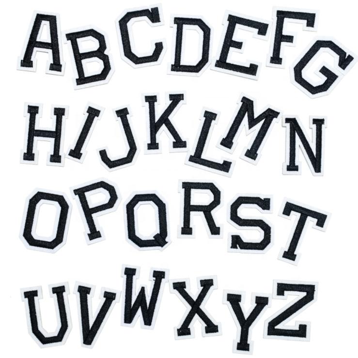 Felt Base Custom Embroidered Iron on Alphabet Letter Patches for Clothing