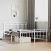 VidaXL Metal Bed Frame with Headboard-Footboard White 140x190cm 373758