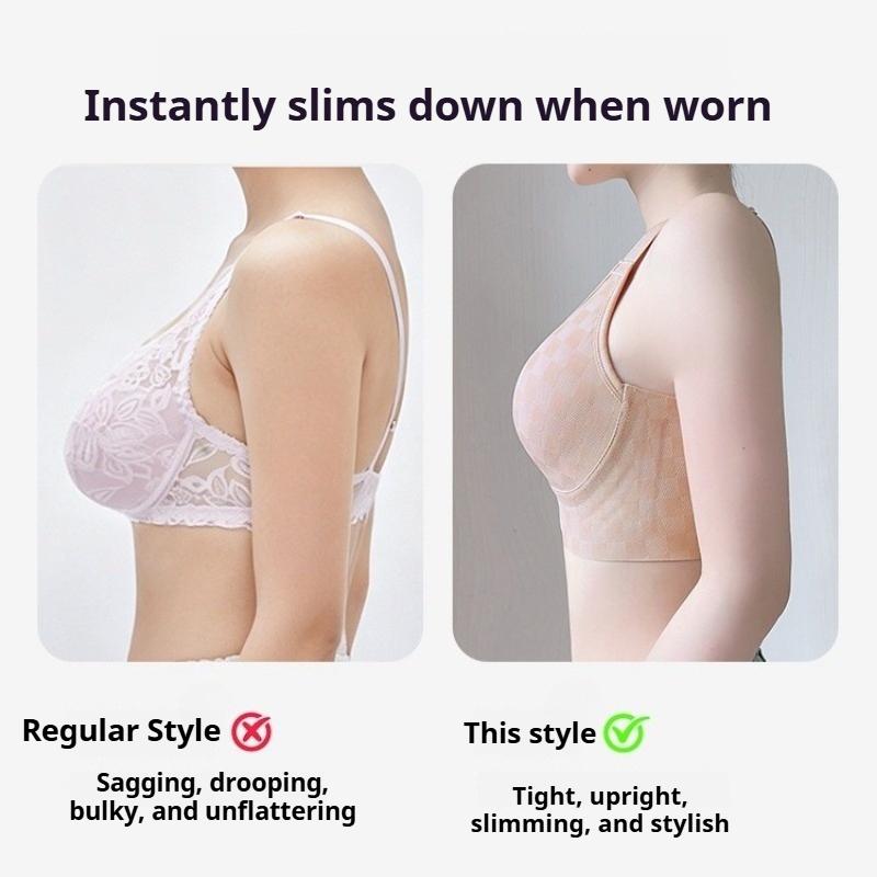 Adjustable Gather and Close The Breast Large Size Bra Anti-sagging Liquid Foundation Seamless Underwear Women's Big Breasts Small Bra